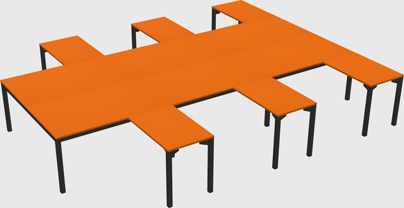 Shared l-shaped desk