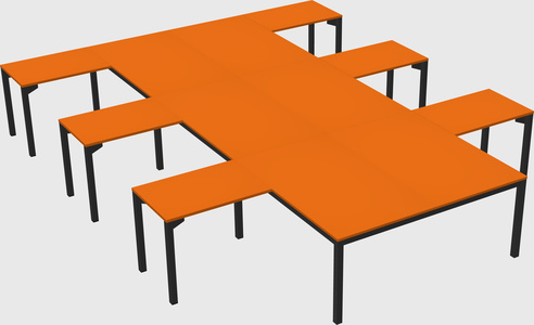 Shared l-shaped desk