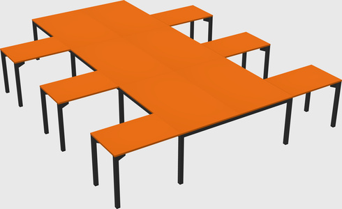Shared l-shaped desk