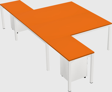 Shared l-shaped desk