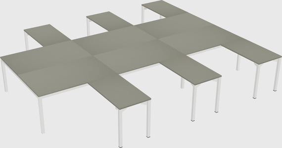 Shared l-shaped desk