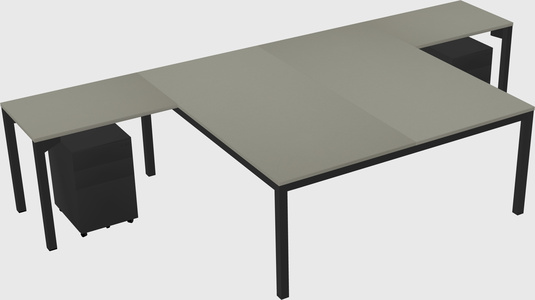 Shared l-shaped desk