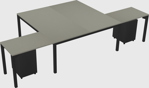 Shared l-shaped desk