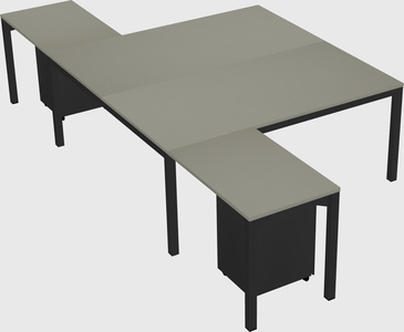 Shared l-shaped desk