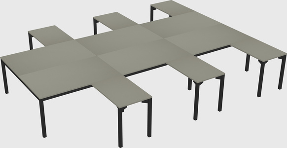Shared l-shaped desk