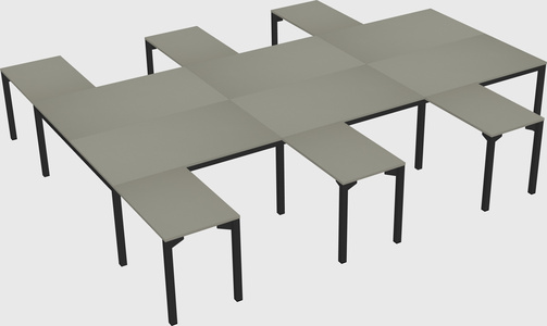 Shared l-shaped desk