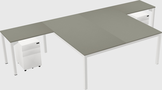 Shared l-shaped desk