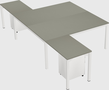 Shared l-shaped desk