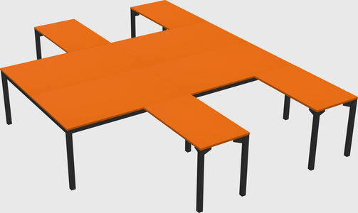 Shared l-shaped desk