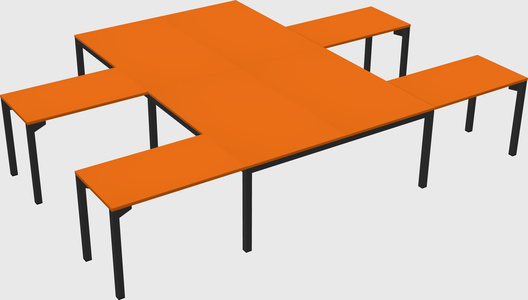 Shared l-shaped desk