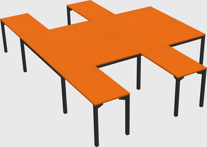 Shared l-shaped desk