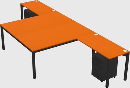 Shared l-shaped desk