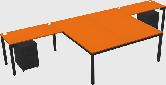 Shared l-shaped desk