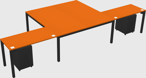 Shared l-shaped desk