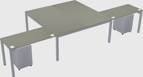 Shared l-shaped desk