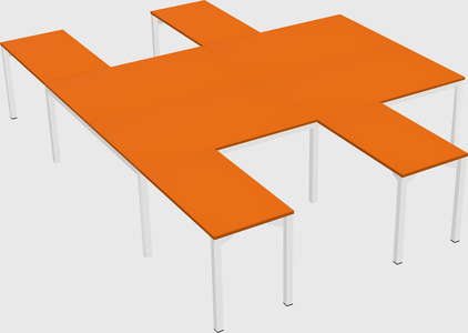 Shared l-shaped desk