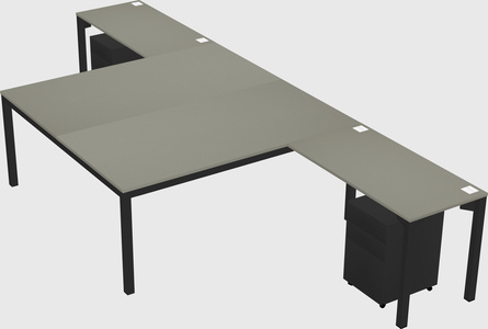Shared l-shaped desk