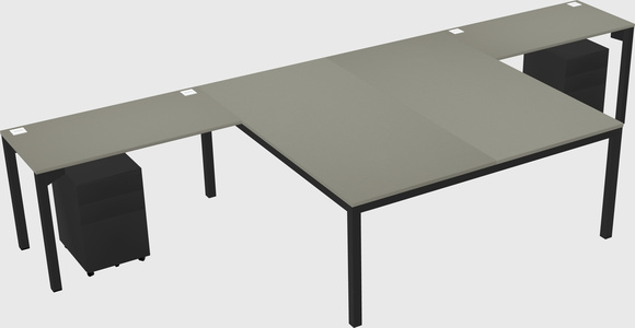 Shared l-shaped desk