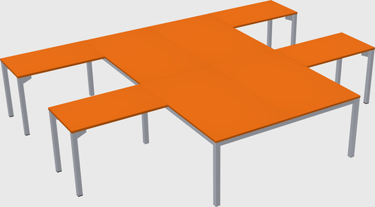 Shared l-shaped desk