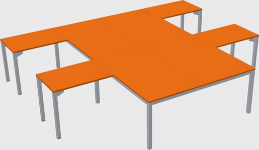 Shared l-shaped desk