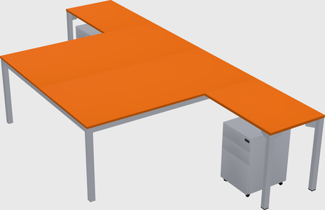 Shared l-shaped desk
