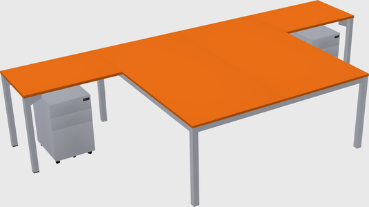 Shared l-shaped desk