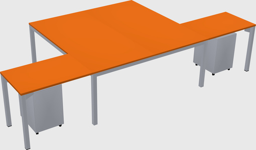 Shared l-shaped desk