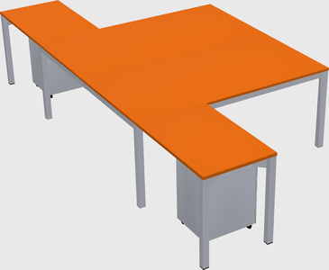 Shared l-shaped desk