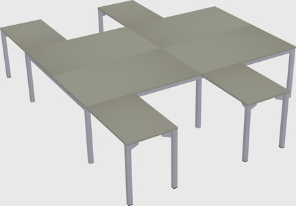 Shared l-shaped desk