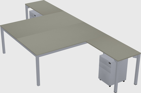 Shared l-shaped desk