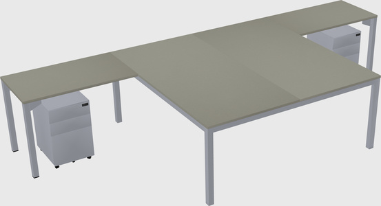 Shared l-shaped desk