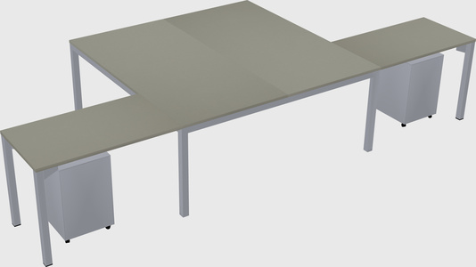 Shared l-shaped desk