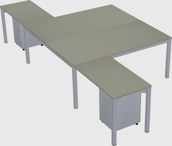 Shared l-shaped desk