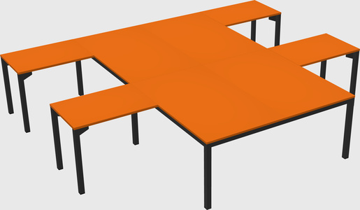 Shared l-shaped desk