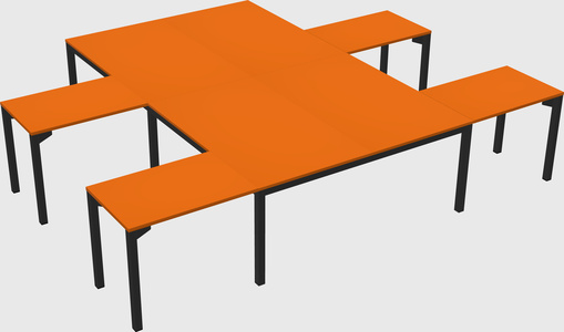 Shared l-shaped desk
