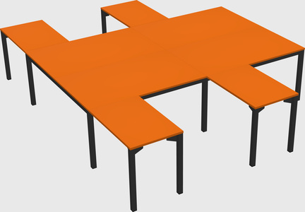 Shared l-shaped desk