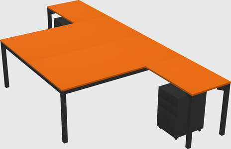 Shared l-shaped desk