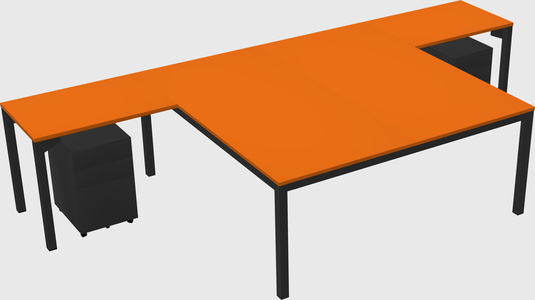 Shared l-shaped desk