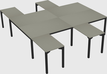 Shared l-shaped desk
