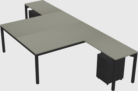 Shared l-shaped desk