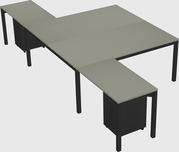 Shared l-shaped desk