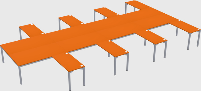 Shared l-shaped desk