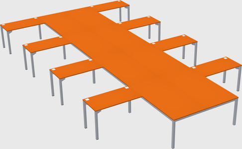 Shared l-shaped desk