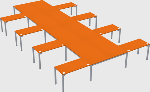Shared l-shaped desk