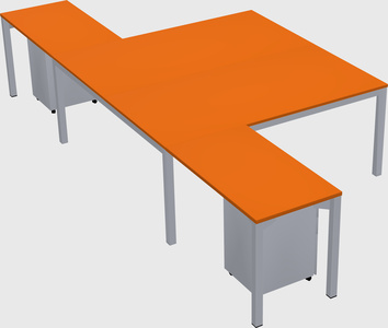 Shared l-shaped desk