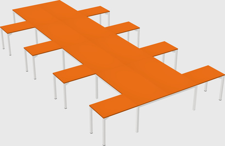 Shared l-shaped desk
