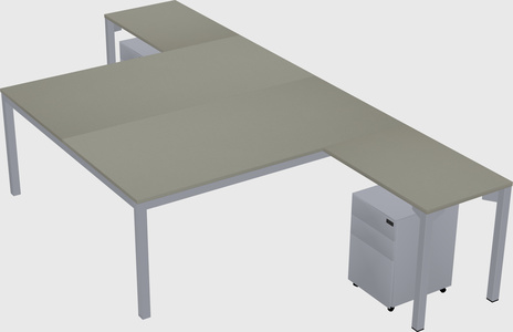 Shared l-shaped desk