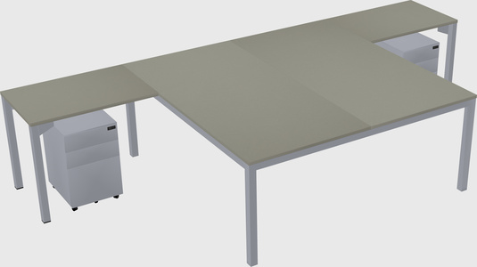 Shared l-shaped desk