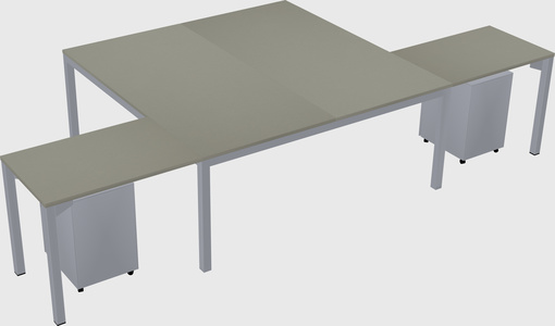 Shared l-shaped desk