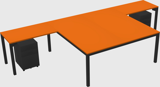 Shared l-shaped desk